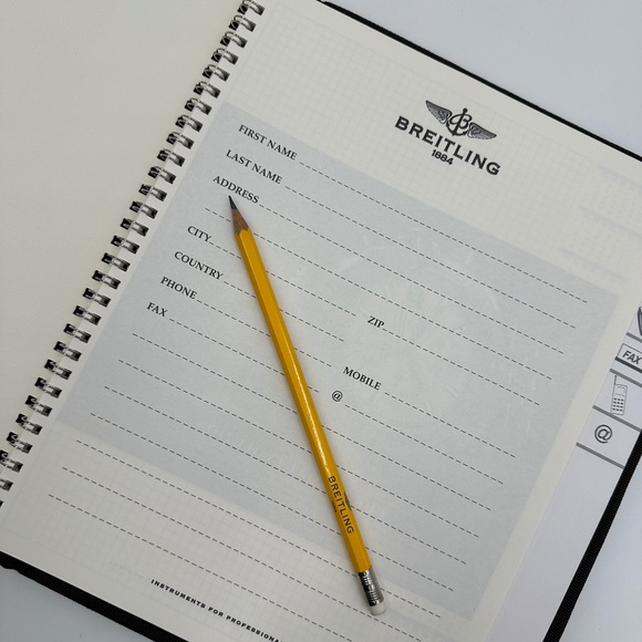 Breitling Embroidered Folio Cover, Spiral Pad &  Breitling Pencils - Picture 11 of 16